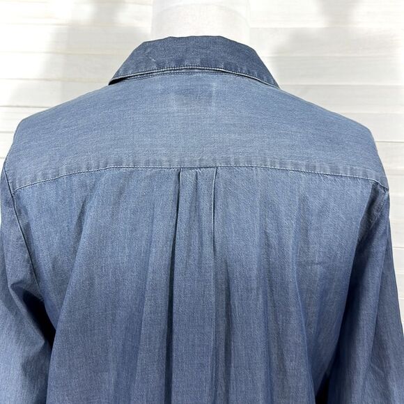 Chico’s Shirt Size 2 (12) Lace Up Cotton Popover - Picture 10 of 16